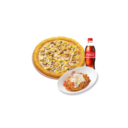 치즈롤 아이리쉬 포테이토(L)+파파스 파스타(미트)+코카-콜라500ml
