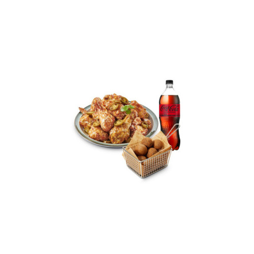 고추마요 치킨+블랙치즈볼(5구)+코카-콜라제로 1.25L